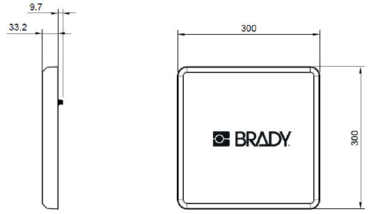 Abmessungen Brady GA30RFID-Antenne