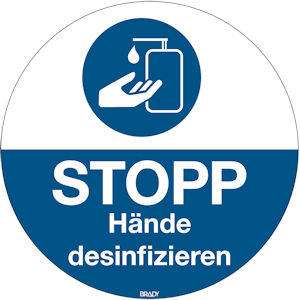 STOPP Hände desinfizieren